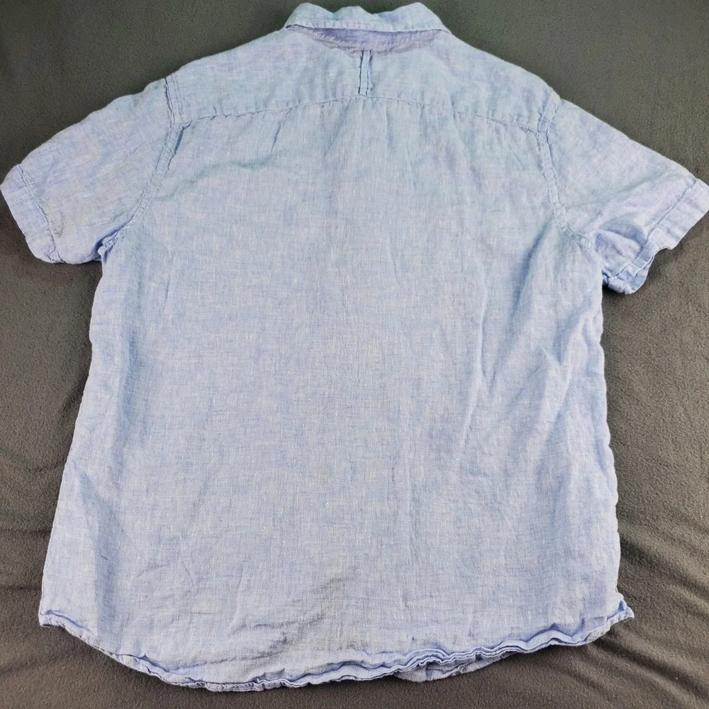 Banana Republic Camden Standard Fit Blue Short Sleeve Button Up Shirt Men‎ L